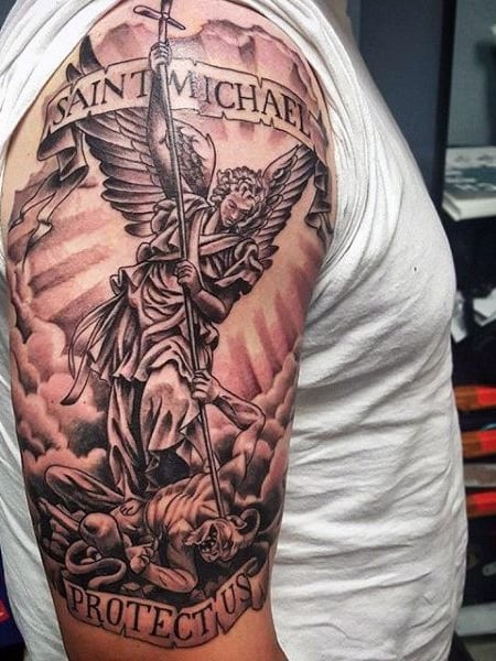 8 Powerful  Protective Archangel Michael Tattoos  Tattoodo