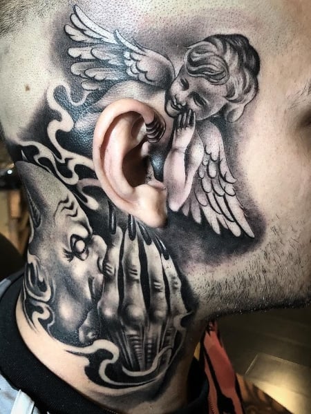 Angel Whispering In The Ear Tattoo 