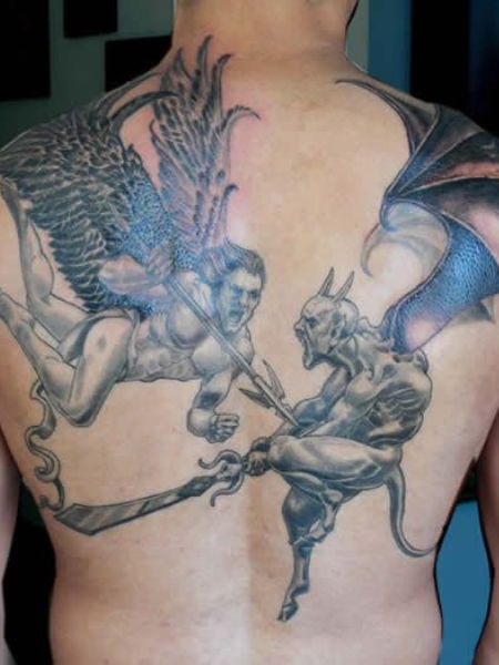 Angels fighting demons  Vitruvian Tattoo  Diepenbeek  Facebook