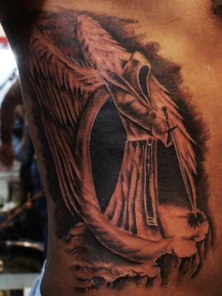 Guardian Angel Tattoo  Dark tattoos for men Guardian angel tattoo Angel  tattoo designs