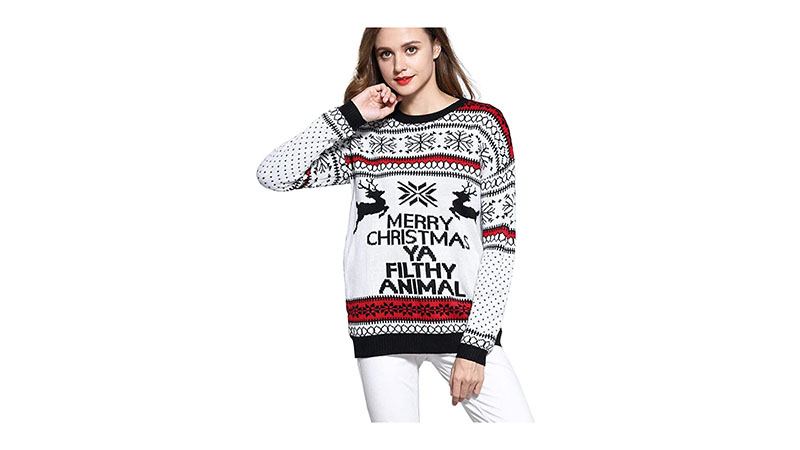 Christmas Reindeer Snowflakes Sweater