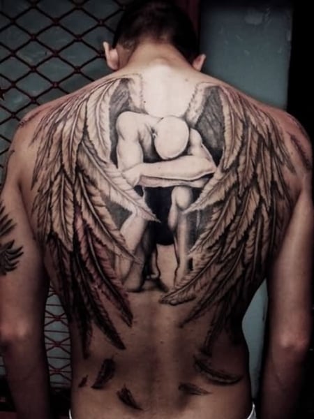 D K Tattoo  good morning angel backpiecetattoo back death glory  destiny heaven hell tattoo  graves backday bigtattoo polishboy  blacknwhite pain longday  Facebook