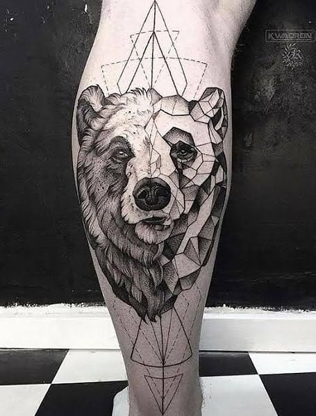 Geometric Bear Tattoo