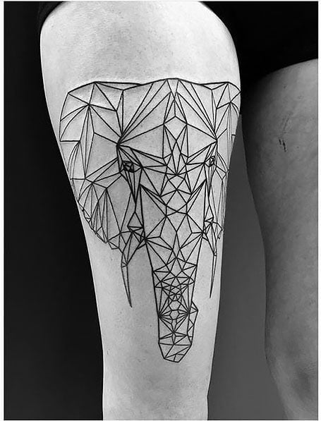 Geometric Elephant Tattoo