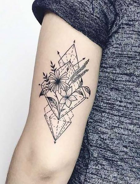 Geometric Flower Tattoo