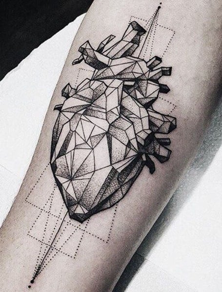 Geometric Heart Tattoo