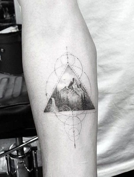 Geometric Mountain Tattoo