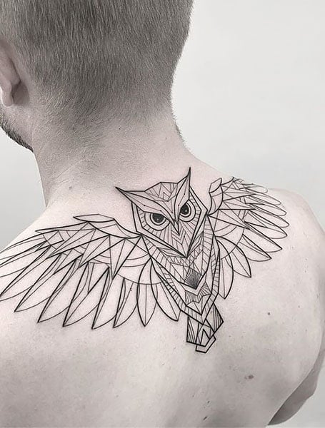 Geometric Owl Tattoo