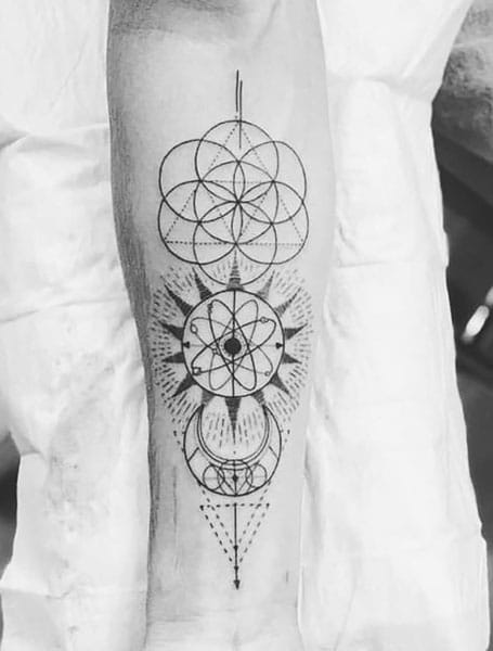 Geometric Sun Tattoo