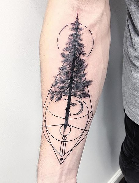 Geometric Tree Tattoo