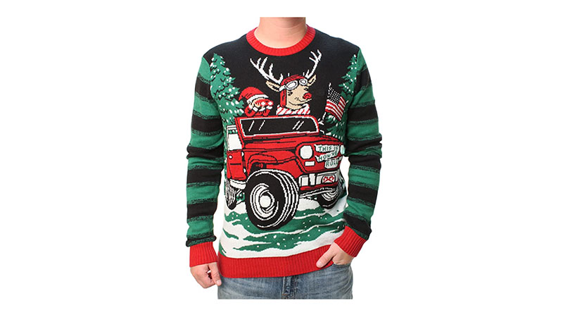 How We Roll Reindeer Off Road Light Up Sweater