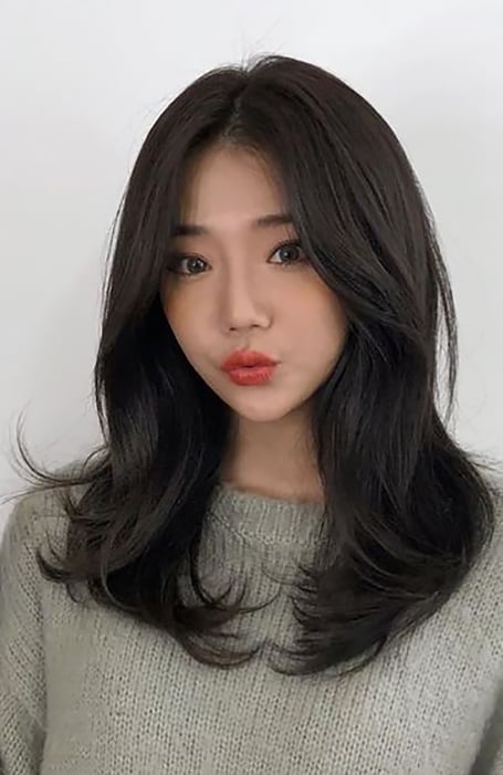 korean long hair style with bangs Asian hairstyles hair wavy amazing ...