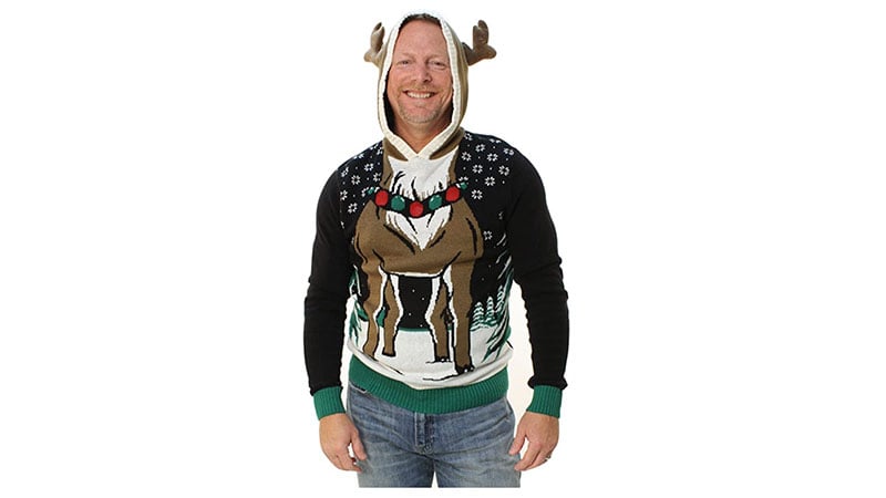 Reindeer Hooded Light Up Pullover Sweatshirt