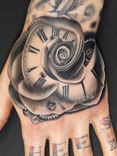 Rose Clock Tattoo 