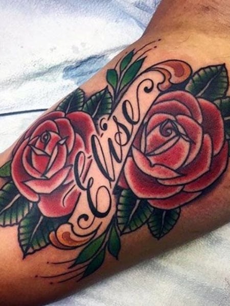 Rose Tattoo With A Name