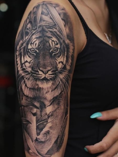 Tiger Half Sleeve Tattoo 