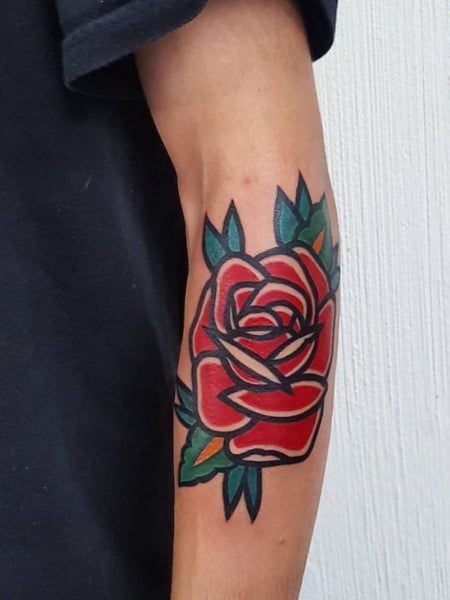 Traditional Rose Tattoo 