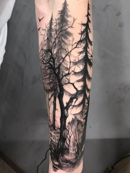 Tree Half Sleeve Tattoo