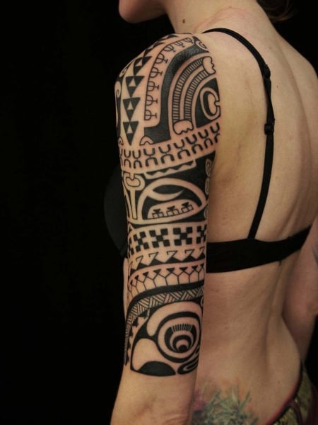Tribal Tattoo Design On Half Sleeve  Tattoo Designs Tattoo Pictures
