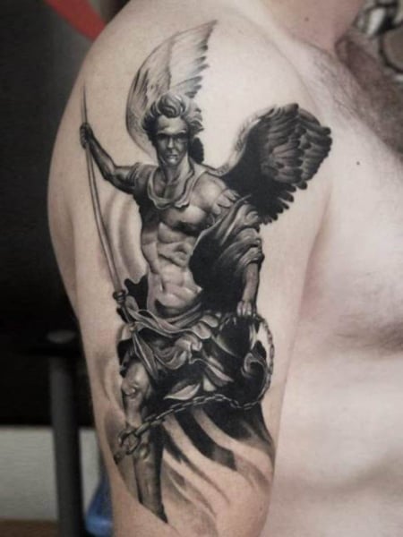 20 Angel Tattoos for Men of Faith (2023) - The Trend Spotter 20 Angel Tattoos for Men of Faith (2023) - The Trend Spotter