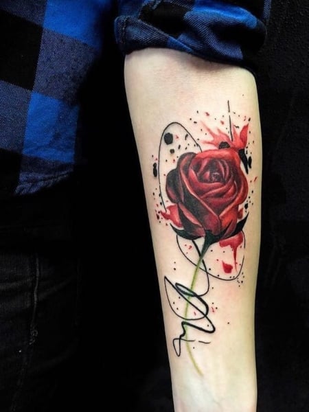 Watercolor Rose Tattoo