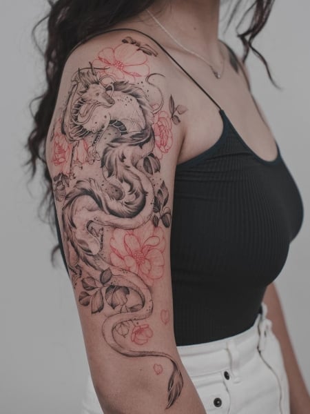 Dragon Half Sleeve Tattoo 