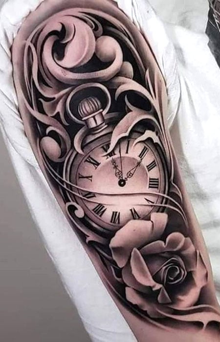 Arm Clock Tattoo Men