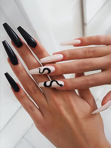 33 Trendy Black Nails Designs for Dark Colors Lovers
