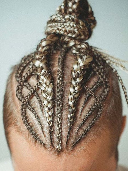 Blonde Cornrow Braid Design Updo