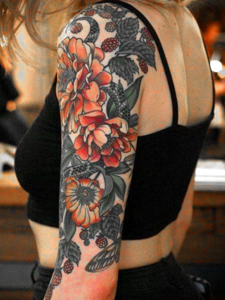 Colourful Half Sleeve Tattoo