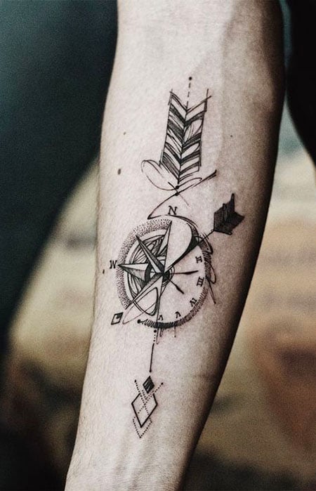 Compass Clock Tattoo
