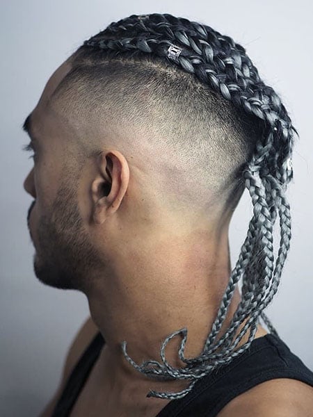 Cornrow Braids With Extensions And Skin Fade