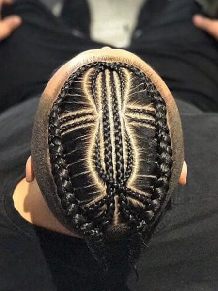 Cornrow Design With Shaved Sides