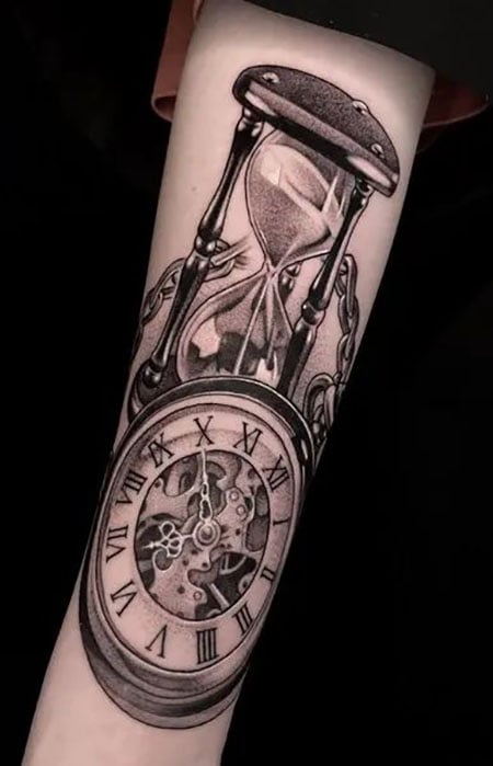 Hourglass Clock Tattoo