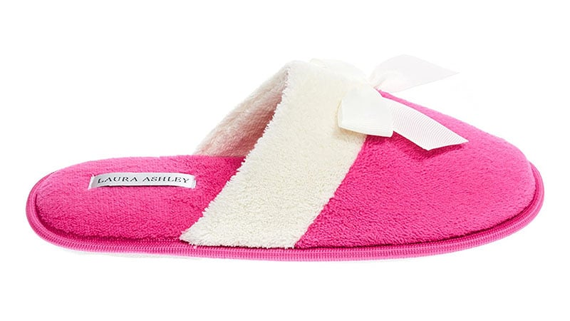 Laura Ashley Ladies Terry Scuff Slipper With Bow