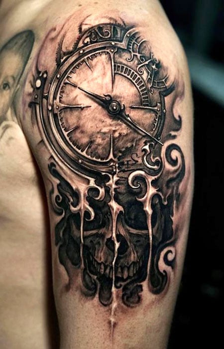 15 Dazzling Clock Neck Tattoos