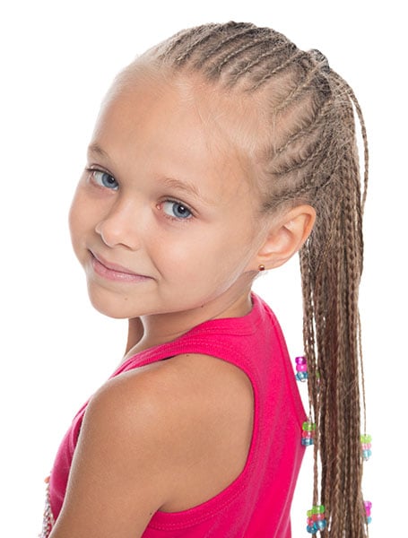 Micro Cornrow Braids In A Ponytail