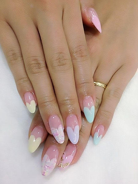 Pastel Hearts Nails
