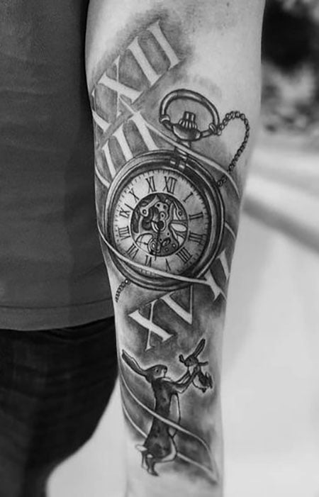 Roman Numeral Clock Tattoo