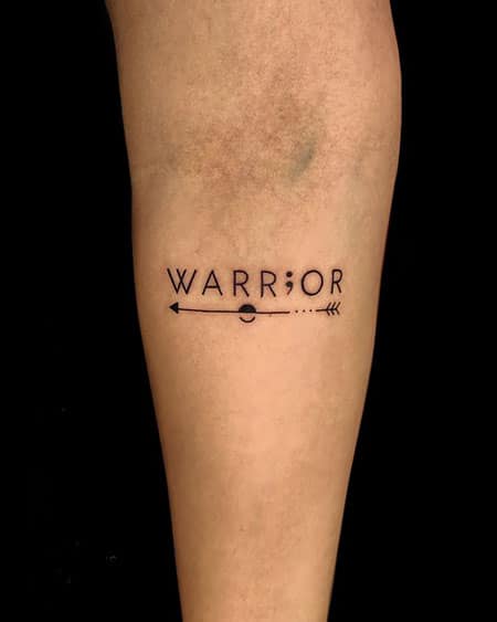 Share 76+ warrior tattoo with semicolon - in.eteachers