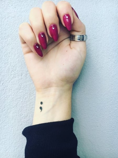 Semicolon Wrist Tattoo 
