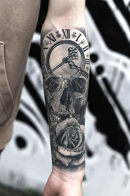 Skull Clock Tattoo