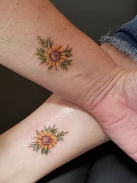 Sunflower Wrist Tattoo 