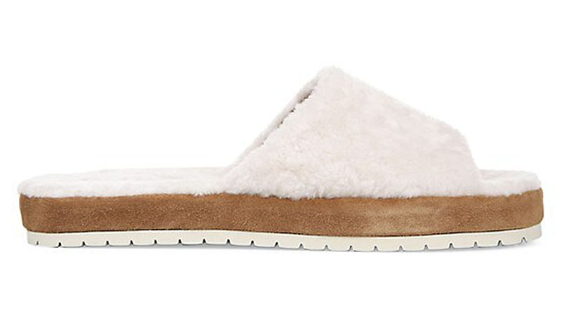 Vince Kalina Shearling And Suede Slides