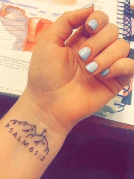 Matching music themed best friends wrist tattoos.