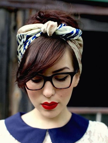 Bandana Hairstyle With Side Bangs