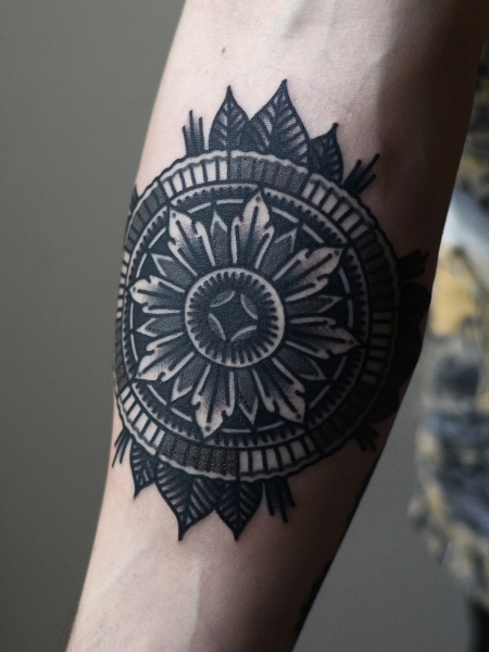 Geometric Flower Tattoo