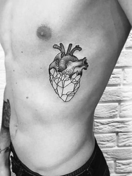 Heart Rib Tattoo 