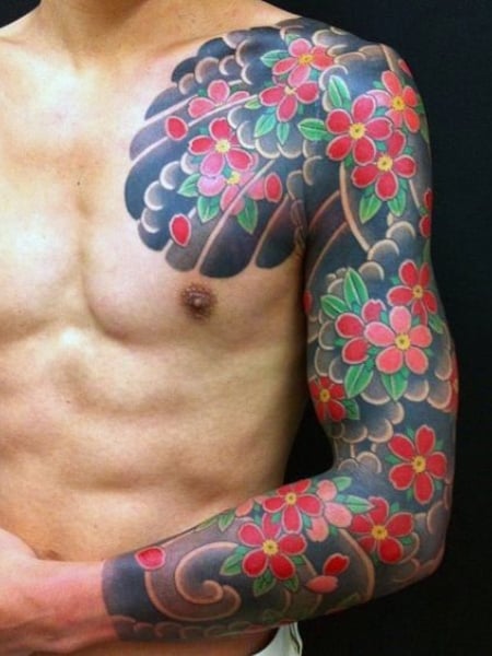 Japanese Flower Tattoo 