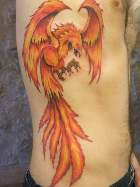 Phoenix Rib Tattoo 
